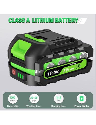 Mini Motosierra Tietoc 6" Inalámbrica con 2 Baterías