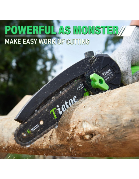 Mini Motosierra Tietoc 6" Inalámbrica con 2 Baterías