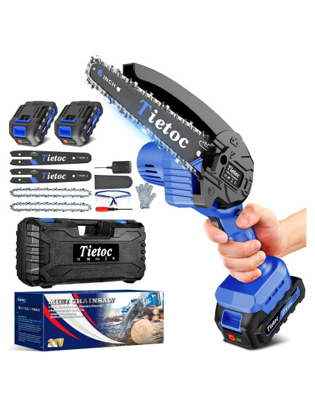 Motosierra Mini Tietoc 15 cm Inalámbrica con 2 Baterías