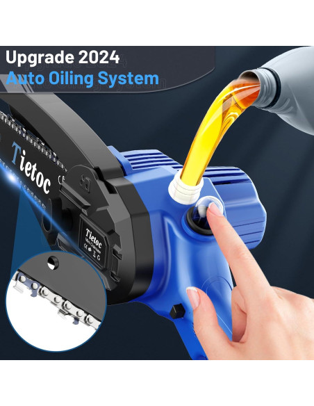 Motosierra Mini Tietoc 15 cm Inalámbrica con 2 Baterías