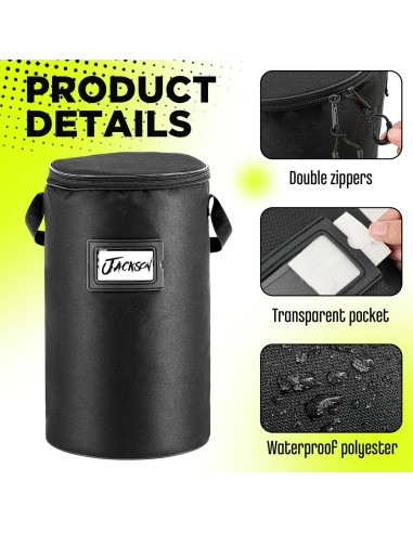 Aliceset 2 Bolsas de Pelotas de Tenis y Pickleball 900D Negro