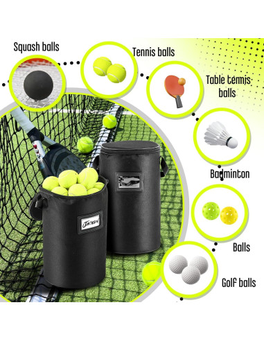 Aliceset 2 Bolsas de Pelotas de Tenis y Pickleball 900D Negro