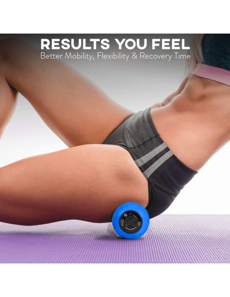 Bola de Masaje Vibrante Rolling With It - Terapia Miofascial Azul