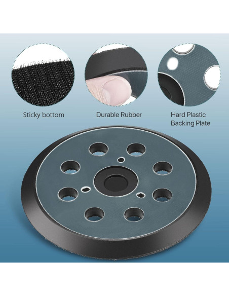 2 Piezas Almohadilla Lijado 12.7 cm Gancho y Bucle Mudder