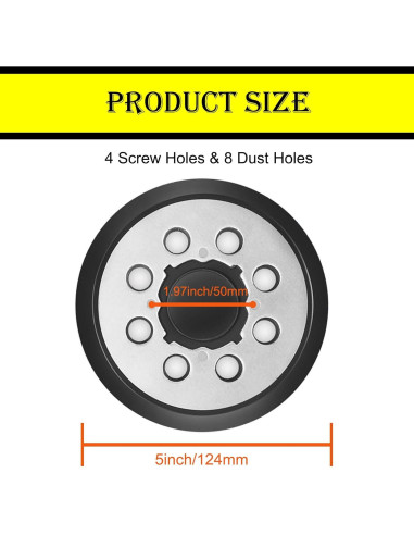 Almohadilla de Lijadora Orbital DeWalt 5" Aluminio 2 Pzas