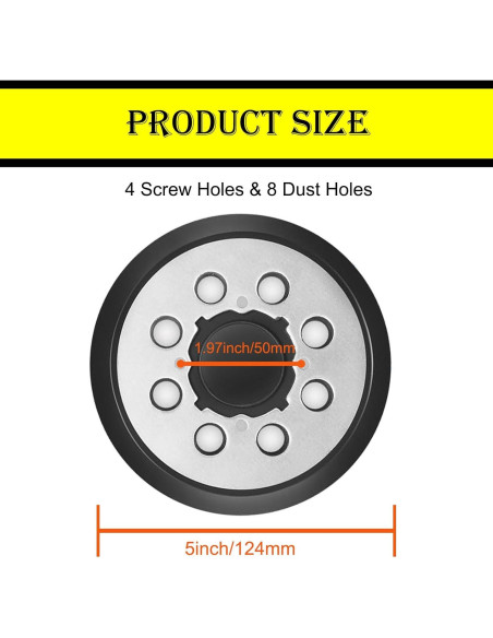 Almohadilla de Lijadora Orbital DeWalt 5" Aluminio 2 Pzas