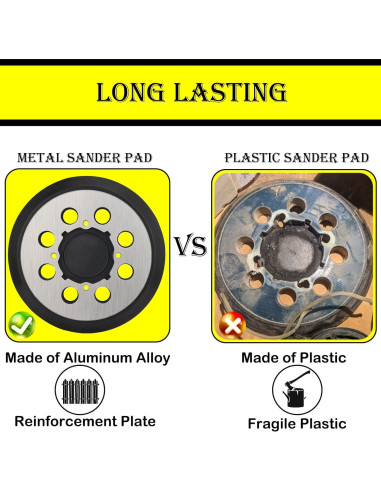 Almohadilla de Lijadora Orbital DeWalt 5" Aluminio 2 Pzas