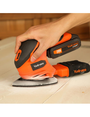 Lijadora Inalámbrica Yunirvana 20V 1.3Ah con 20 Papeles de Lija