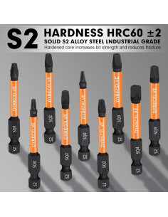 Juego de Puntas Cuadradas DYRECELVE 12 Piezas Acero S2 2