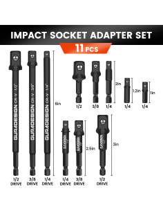 Juego de Adaptadores de Enchufe GURADESIGN 11 Piezas Hexagonal 2