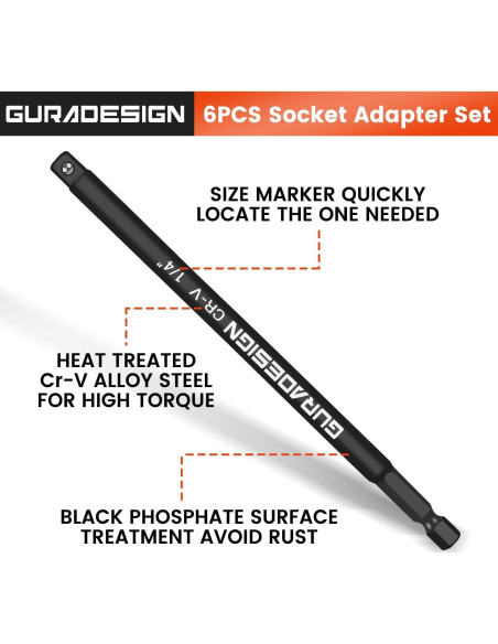 Juego de Adaptadores de Enchufe GURADESIGN 11 Piezas Hexagonal