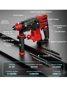 Taladro Martillo Rotativo Inalámbrico Milwaukee 18V 4 Modos 2
