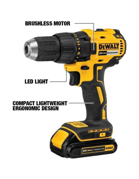 Taladro Inalámbrico DEWALT 20V DCD777B 1/2" Compacto