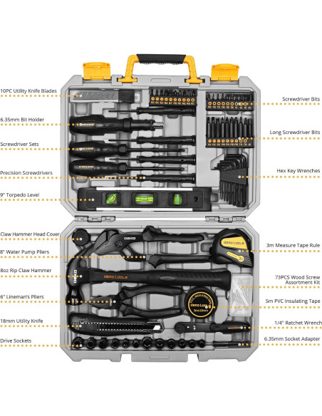 Kit de Herramientas DEKOPRO 150 Piezas para el Hogar