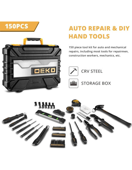 Kit de Herramientas DEKOPRO 150 Piezas para el Hogar