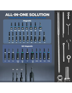 Set de Controladores de Tuercas Toolant 34 Piezas Acero 2