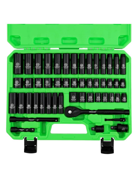 Juego de Enchufes de Impacto SWANLAKE 50 Piezas 3/8" Drive