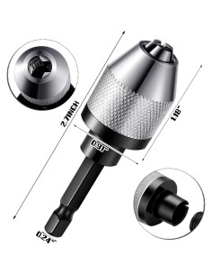 Adaptador de Broca Sin Llave Honoson 1/4" Hexagonal 2 Piezas 2