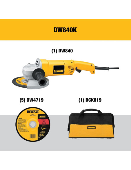 Amoladora Angular DEWALT DW840K 7" 13A 8000 RPM con Bolsa