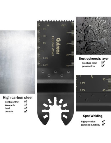 100 Cuchillas Oscilantes Gulrear para Multiherramienta 8,79cm