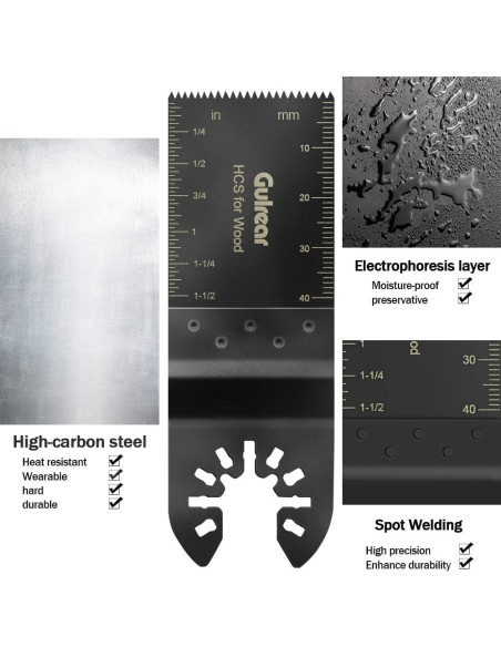 100 Cuchillas Oscilantes Gulrear para Multiherramienta 8,79cm