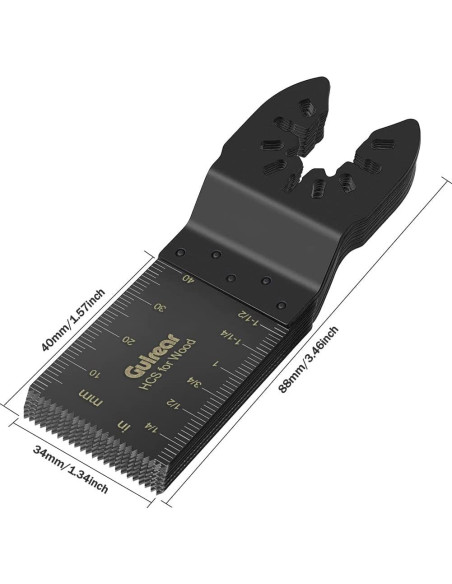 100 Cuchillas Oscilantes Gulrear para Multiherramienta 8,79cm