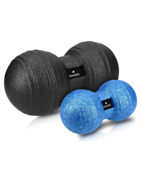 Bolas de Fascia Dúo Navaris - 2 Tamaños - Cacahuate - Negro/Azul