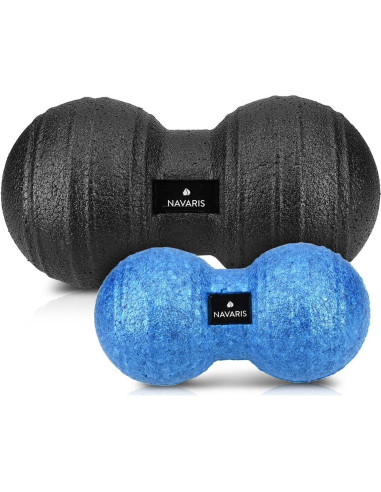 Bolas de Fascia Dúo Navaris - 2 Tamaños - Cacahuate - Negro/Azul