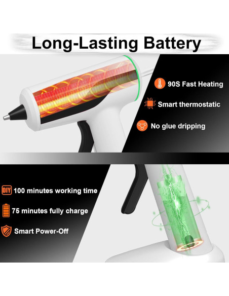 Pistola de Pegamento Caliente Inalámbrica MONVICT 2200mAh