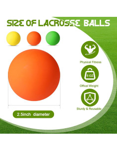 Vinsot 9 Pelotas de Lacrosse de Caucho para Entrenamiento 2