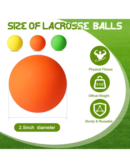 Vinsot 9 Pelotas de Lacrosse de Caucho para Entrenamiento