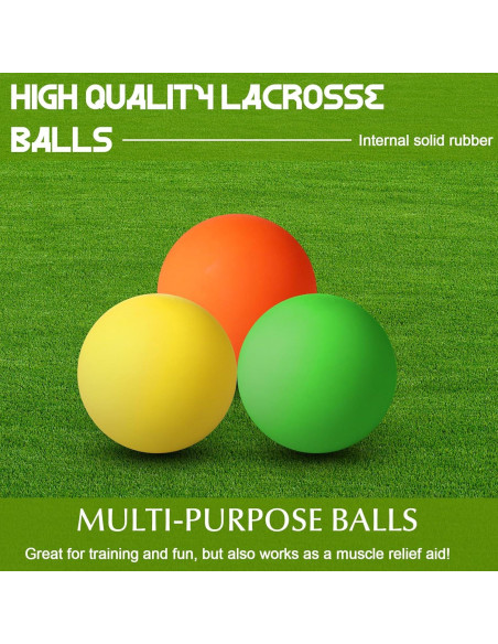 Vinsot 9 Pelotas de Lacrosse de Caucho para Entrenamiento
