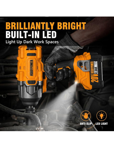 Llave de Impacto Inalámbrica ALLOYPOWER 2000N 2000N.m 3 Modos