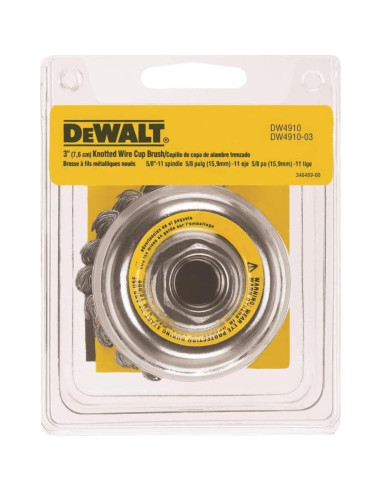 Cepillo de copa trenzado DeWalt DW4910 3" Acero al carbono