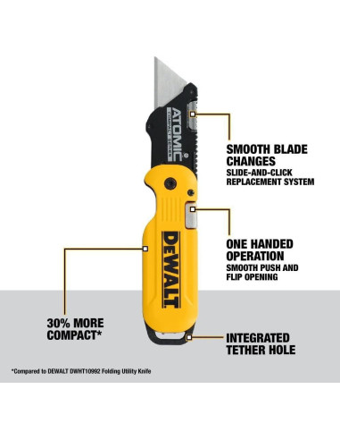 Cuchillo Utility Plegable Dewalt DWHT10990 Acero Inoxidable