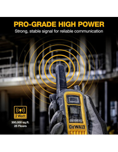 Walkie Talkies DEWALT DXFRS800 2W Resistente IP67 Paquete 6 2