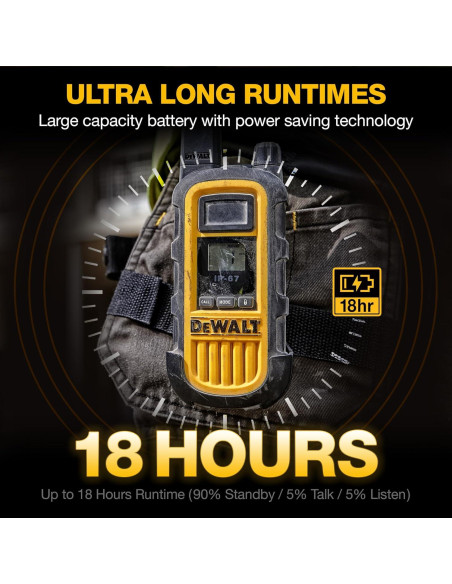 Walkie Talkies DEWALT DXFRS800 2W Resistente IP67 Paquete 6