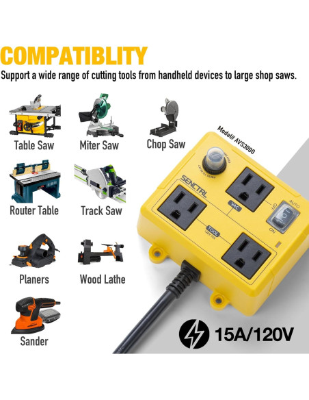 Interruptor de Vacío Automático SENCTRL AVS3000 para Herramientas Eléctricas