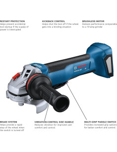 Amoladora Angular BOSCH GWS18V-10PN 18V Sin Escobillas 4.5" 2