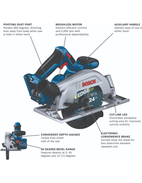 Sierra Circular Inalámbrica BOSCH GKS18V-22 18V 6-1/2"