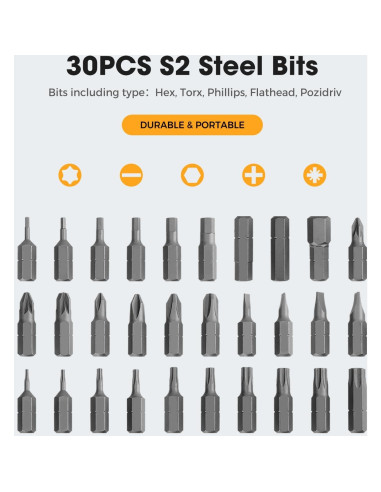 Destornillador Eléctrico Kingsdun 3.7V 32 Puntas Recargable