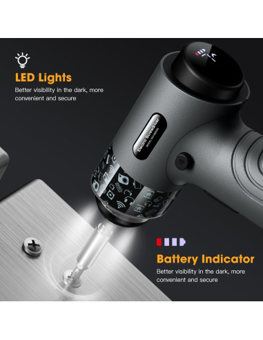 Destornillador Eléctrico Kingsdun 3.7V 32 Puntas Recargable