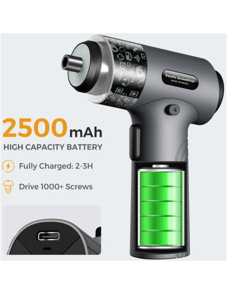 Destornillador Eléctrico Kingsdun 3.7V 32 Puntas Recargable