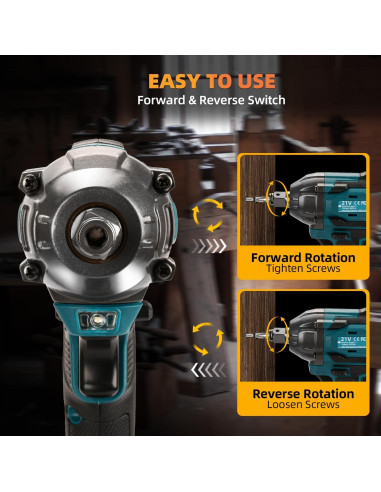 Llave de impacto inalámbrica 300Nm Herramientas 007 21V