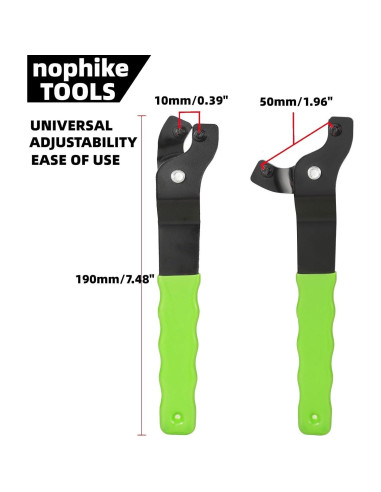Llave Ajustable Nophike para Amoladora + Tuerca Brida 10-50mm