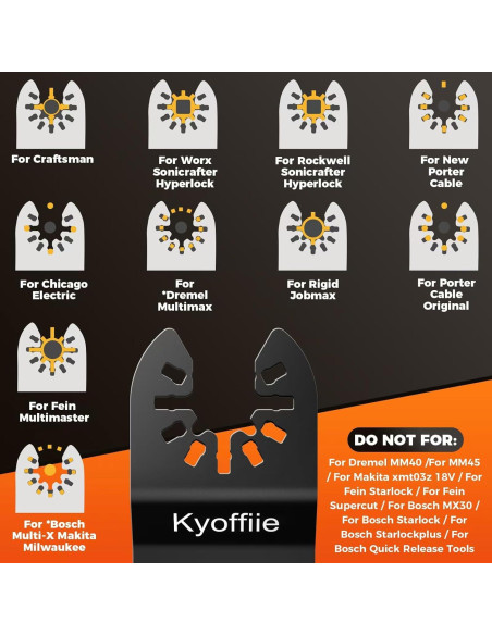 100 Cuchillas Oscilantes Kyoffiie para Madera y Plástico