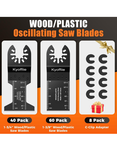 100 Cuchillas Oscilantes Kyoffiie para Madera y Plástico