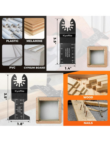 100 Cuchillas Oscilantes Kyoffiie para Madera y Plástico