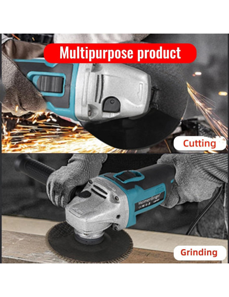 Amoladora Angular Inalámbrica Heimerdinger 18V 4.5" Alta Potencia