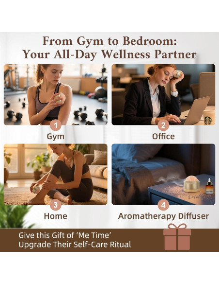 Rodillo de Masaje de Sal del Himalaya DICEYKNOD 6.86cm Alivio Estrés Rodillo de Masaje de Sal del Himalaya DICEYKNOD 6.86cm Alivio Estrés